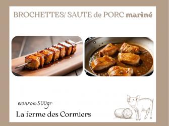 Brochette/ Saut� de Porc marin� 500gr